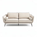 Sofa aus beige farbenem stoff mit metallfüßen 180 x 90 x 85cm