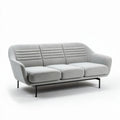 Sofa in grau mit dreisitziger sitzfläche aus stoff 180 x 80 x 75cm