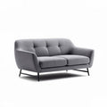 Graues zweisitziges Sofa aus Stoff mit schwarzem Metallgestell 180 x 85 x 75cm