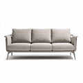 Wohnlandschaft aus grau meliertem stoff mit metallgestell 200 x 80 x 85cm